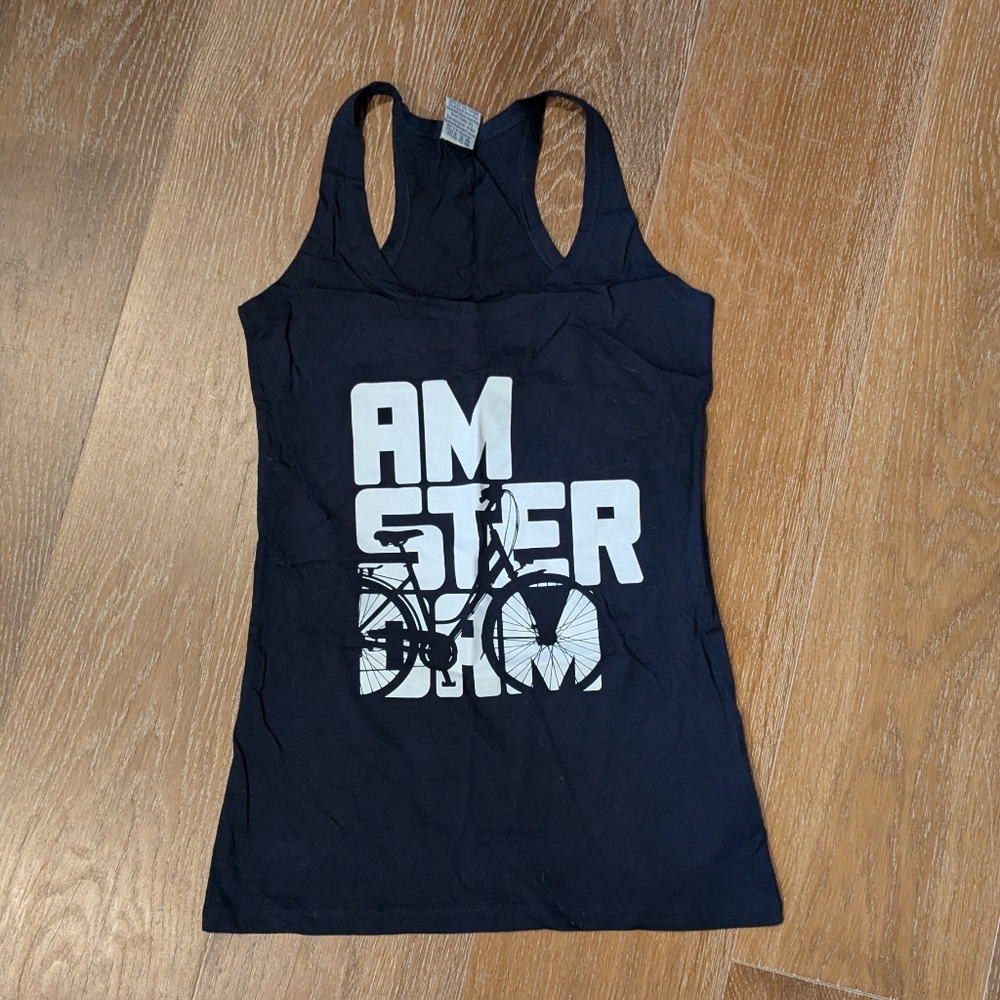 Amaterdam Graphic Tank Navy Blue With Bicylce